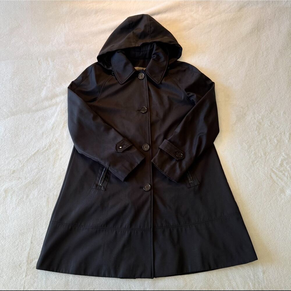 Marc New York Andrew Marc Jacket Womens Medium Black Hooded Trench Coat Winter